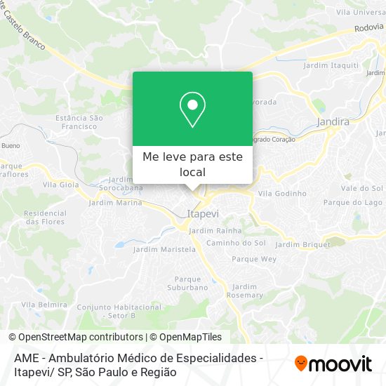 AME - Ambulatório Médico de Especialidades - Itapevi/ SP mapa