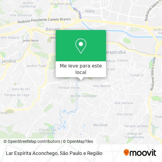 Lar Espírita Aconchego mapa