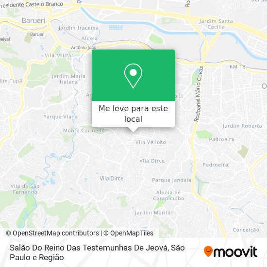 Salão Do Reino Das Testemunhas De Jeová mapa