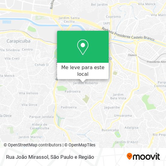 Rua João Mirassol mapa