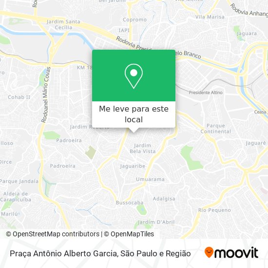 Praça Antônio Alberto Garcia mapa