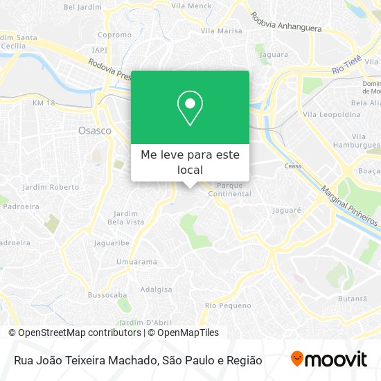 Rua João Teixeira Machado mapa