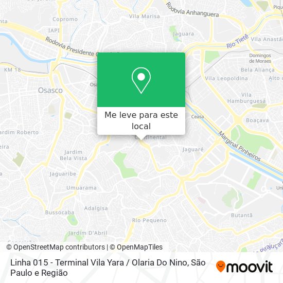 Linha 015 - Terminal Vila Yara / Olaria Do Nino mapa