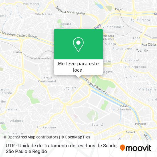 UTR - Unidade de Tratamento de resíduos de Saúde mapa