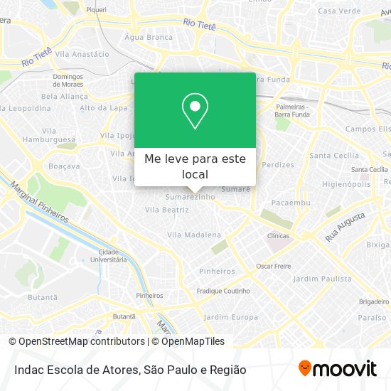 Indac Escola de Atores mapa