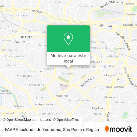 FAAP Faculdade de Economia mapa