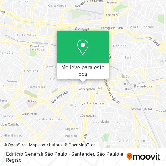 Edifício Generali São Paulo - Santander mapa