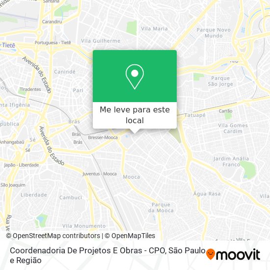 Coordenadoria De Projetos E Obras - CPO mapa