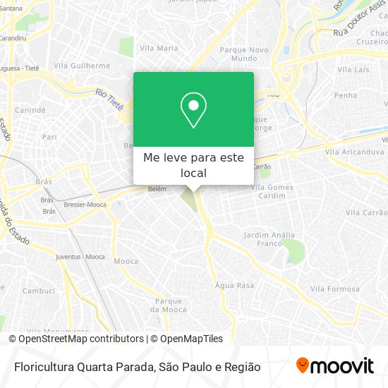 Floricultura Quarta Parada mapa