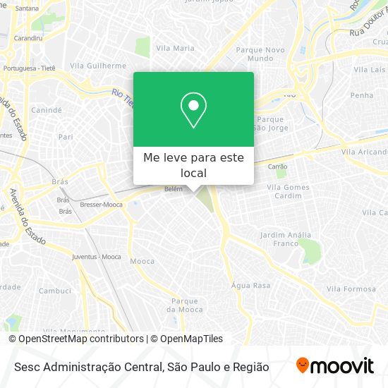 Sesc Administração Central mapa