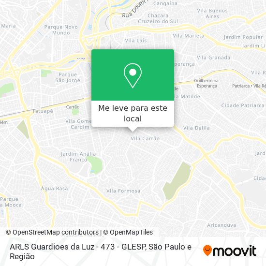 ARLS Guardioes da Luz - 473 - GLESP mapa