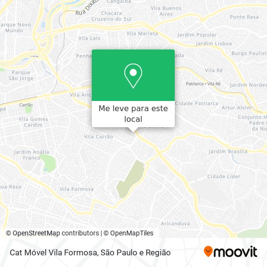 Cat Móvel Vila Formosa mapa