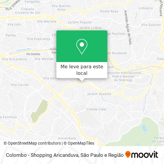 Colombo - Shopping Aricanduva mapa