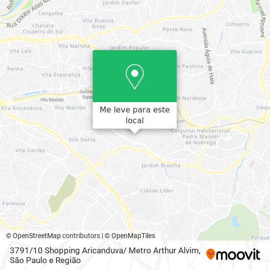 3791 / 10 Shopping Aricanduva/ Metro Arthur Alvim mapa