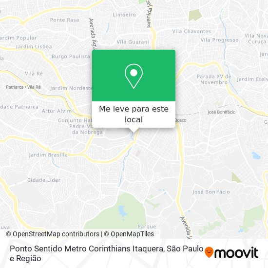 Ponto Sentido Metro Corinthians Itaquera mapa