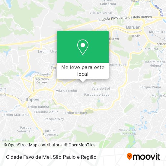 Cidade Favo de Mel mapa