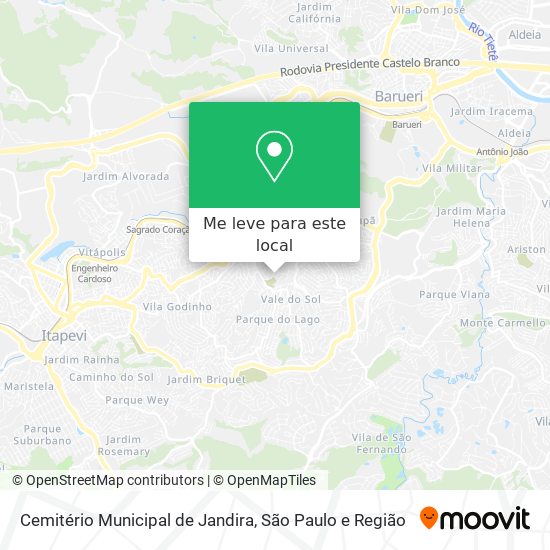 Cemitério Municipal de Jandira mapa
