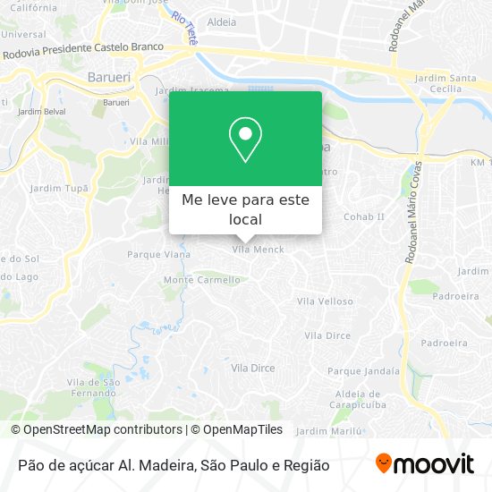 Pão de açúcar Al. Madeira mapa