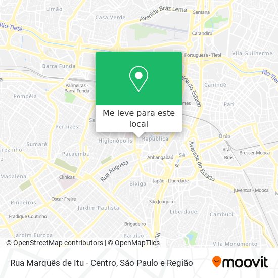 Rua Marquês de Itu - Centro mapa