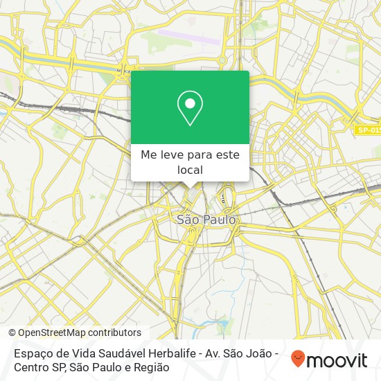 Espaço de Vida Saudável Herbalife - Av. São João - Centro SP mapa