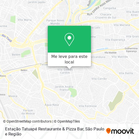 Estação Tatuapé Restaurante & Pizza Bar mapa