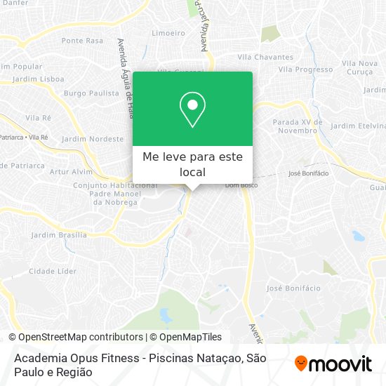 Academia Opus Fitness - Piscinas Nataçao mapa