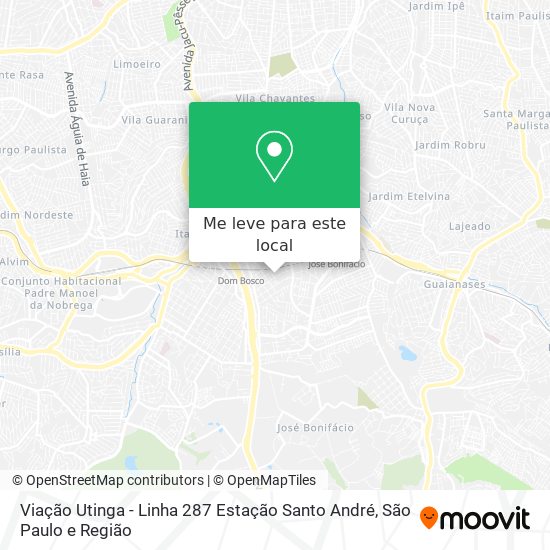 Viação Utinga - Linha 287 Estação Santo André mapa