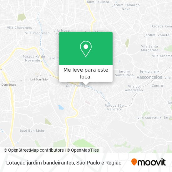 Lotação jardim bandeirantes mapa