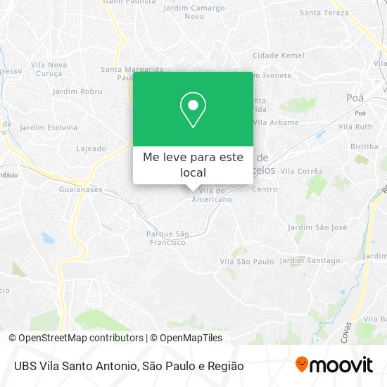 UBS Vila Santo Antonio mapa