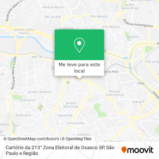 Cartório da 213° Zona Eleitoral de Osasco SP mapa