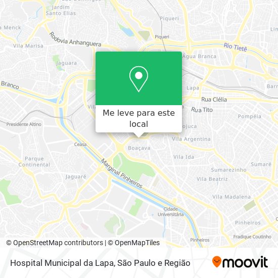 Hospital Municipal da Lapa mapa