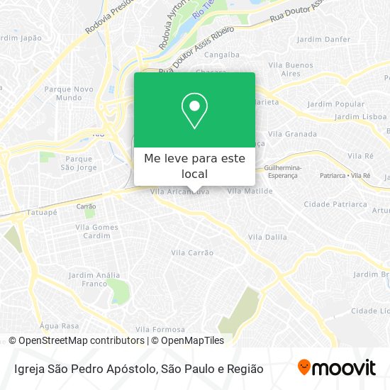 Igreja São Pedro Apóstolo mapa