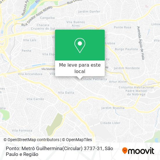 Ponto: Metrô Guilhermina(Circular) 3737-31 mapa