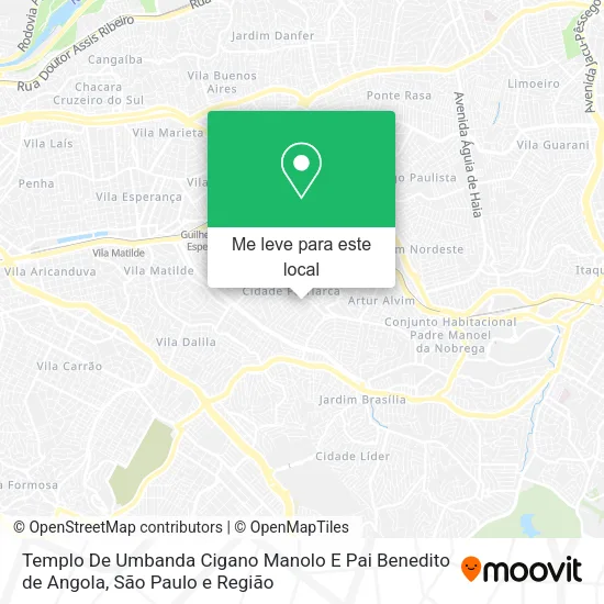 Templo De Umbanda Cigano Manolo E Pai Benedito de Angola mapa