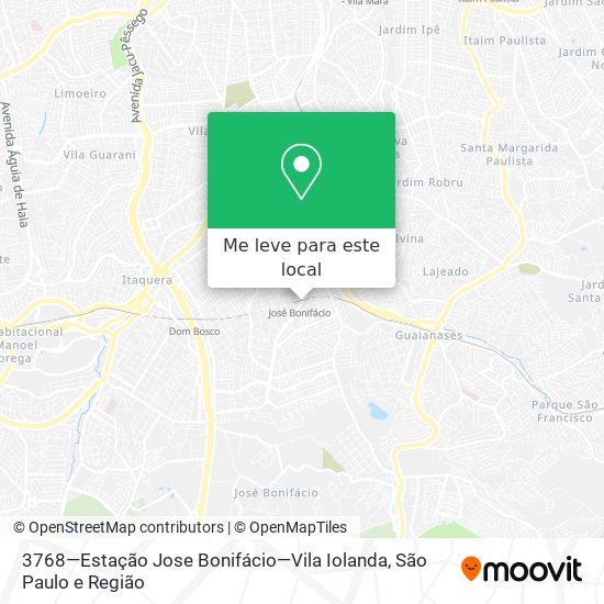 3768—Estação Jose Bonifácio—Vila Iolanda mapa