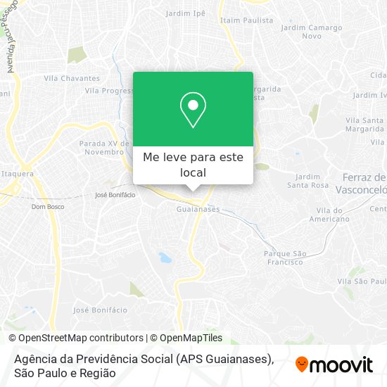 Agência da Previdência Social (APS Guaianases) mapa