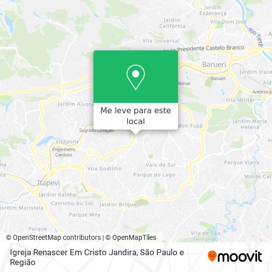 Igreja Renascer Em Cristo Jandira mapa