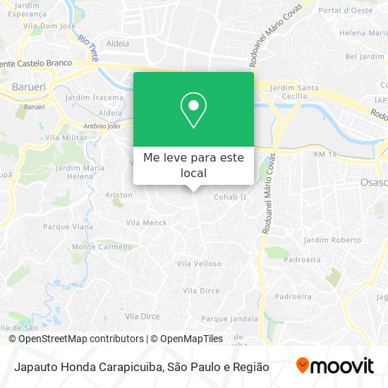 Japauto Honda Carapicuiba mapa