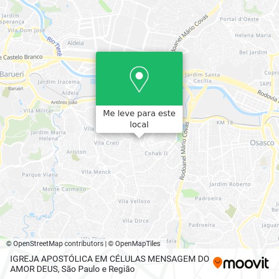 IGREJA APOSTÓLICA EM CÉLULAS MENSAGEM DO AMOR DEUS mapa
