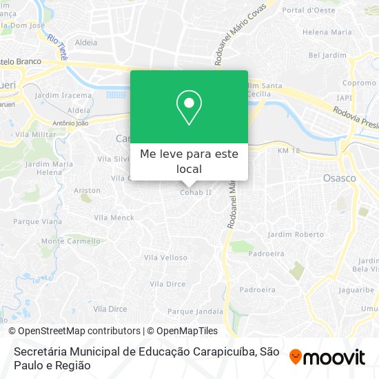 Secretária Municipal de Educação Carapicuíba mapa