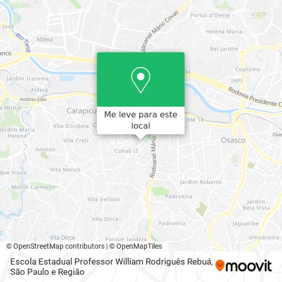 Escola Estadual Professor William Rodriguês Rebuá mapa