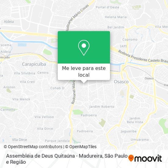 Assembléia de Deus Quitaúna - Madureira mapa