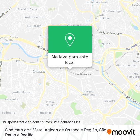 Sindicato dos Metalúrgicos de Osasco e Região mapa