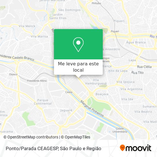 Ponto/Parada CEAGESP mapa