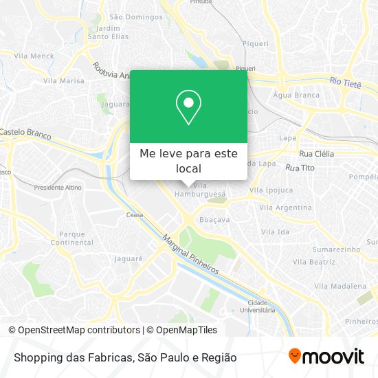 Shopping das Fabricas mapa