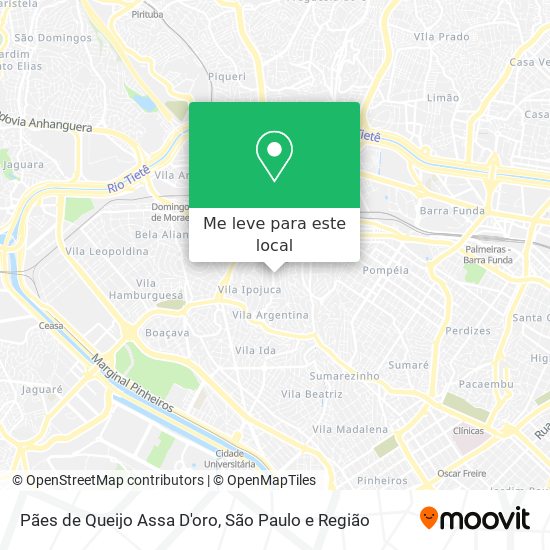 Pães de Queijo Assa D'oro mapa