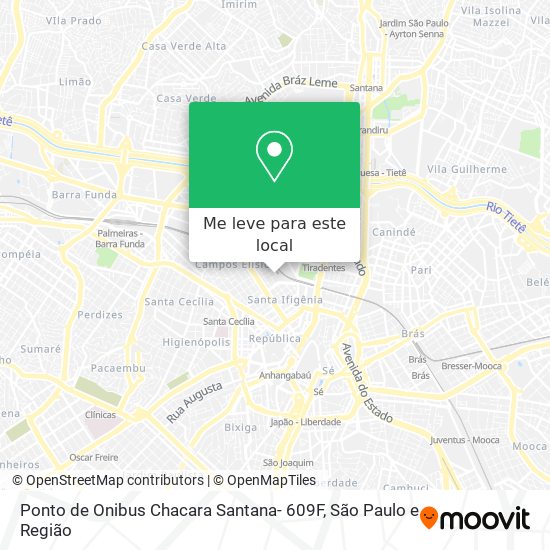 Ponto de Onibus Chacara Santana-  609F mapa
