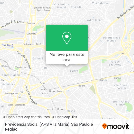 Previdência Social (APS Vila Maria) mapa