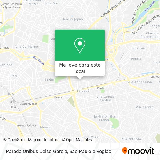 Parada Onibus Celso Garcia mapa