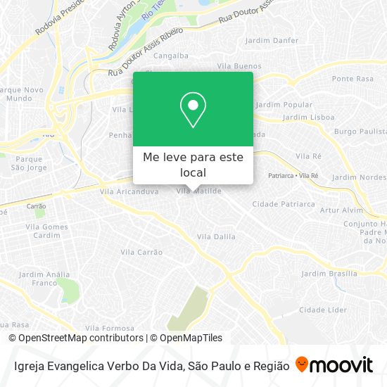 Igreja Evangelica Verbo Da Vida mapa